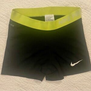 Nike Pro Dri-Fit Shorts – Size S (Black + Neon Yellow)